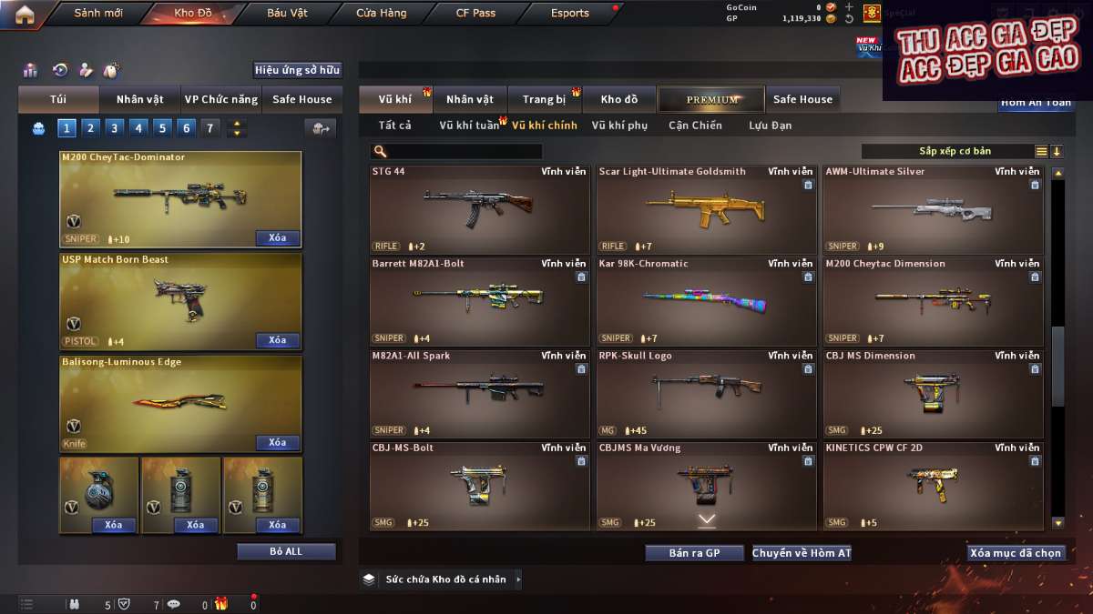 shop acc cf uy tin gia re